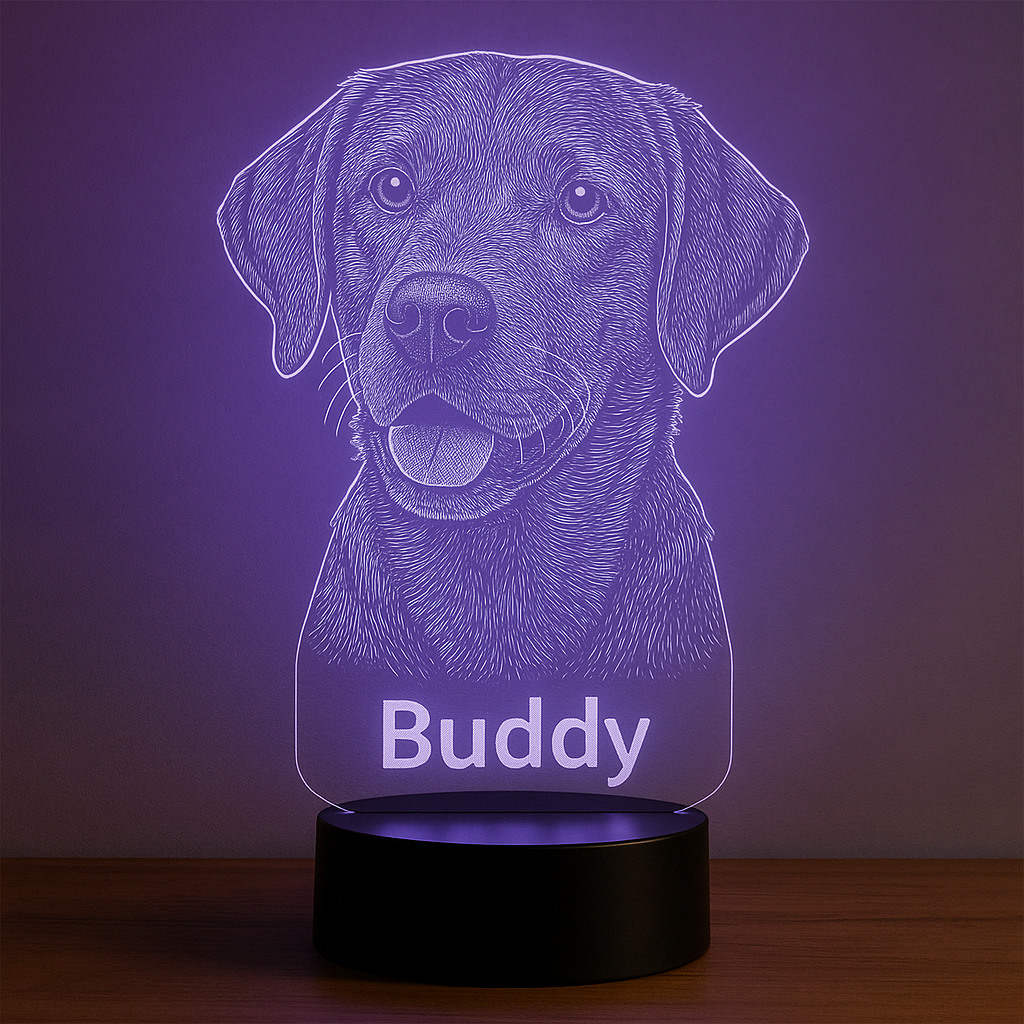 Custom 3D Cat LED Night Light – Personalized Pet Lamp with Your Pet’s Name or Photo